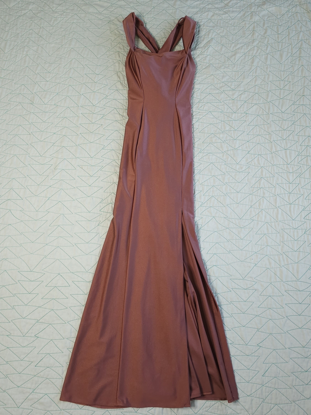 Morgan & Co Y2K Rose Mauve Sweetheart Sleeveless Satin Maxi Dress